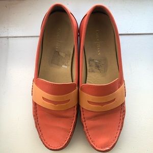 Orange Cole Haan loafers